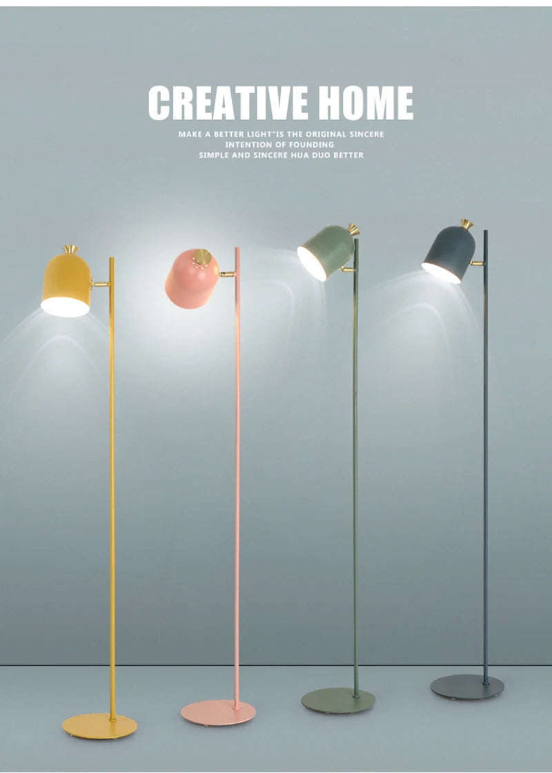 Nordisk Macaroon gulvlampe — Smijernsramme, LED (stue/soverom/kontor) 🎨