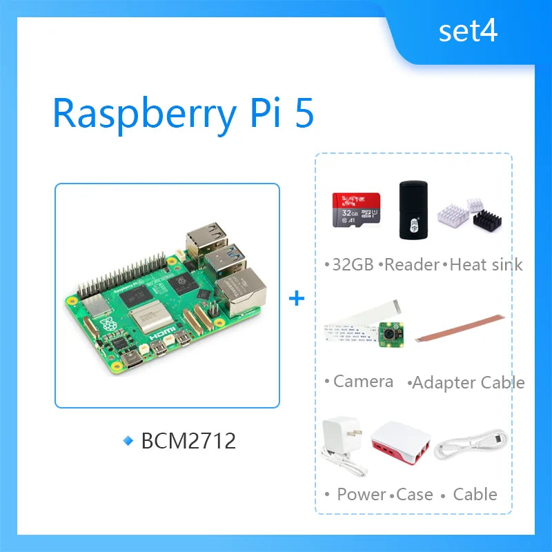 Raspberry Pi 5 — Med Etui & Strøm  Mange varianter Velg bundle