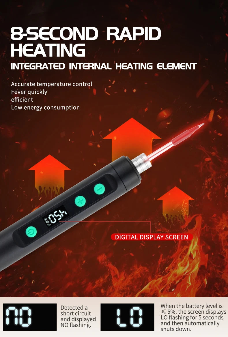 Bærbart USB Lodde-jern — Type-C, Justerbar Temp
