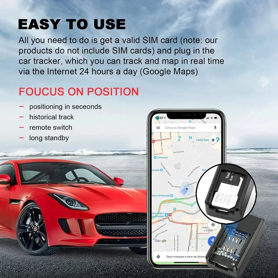 Mini GPS-sporer — Magnetfeste, SIM-kort, Sanntid