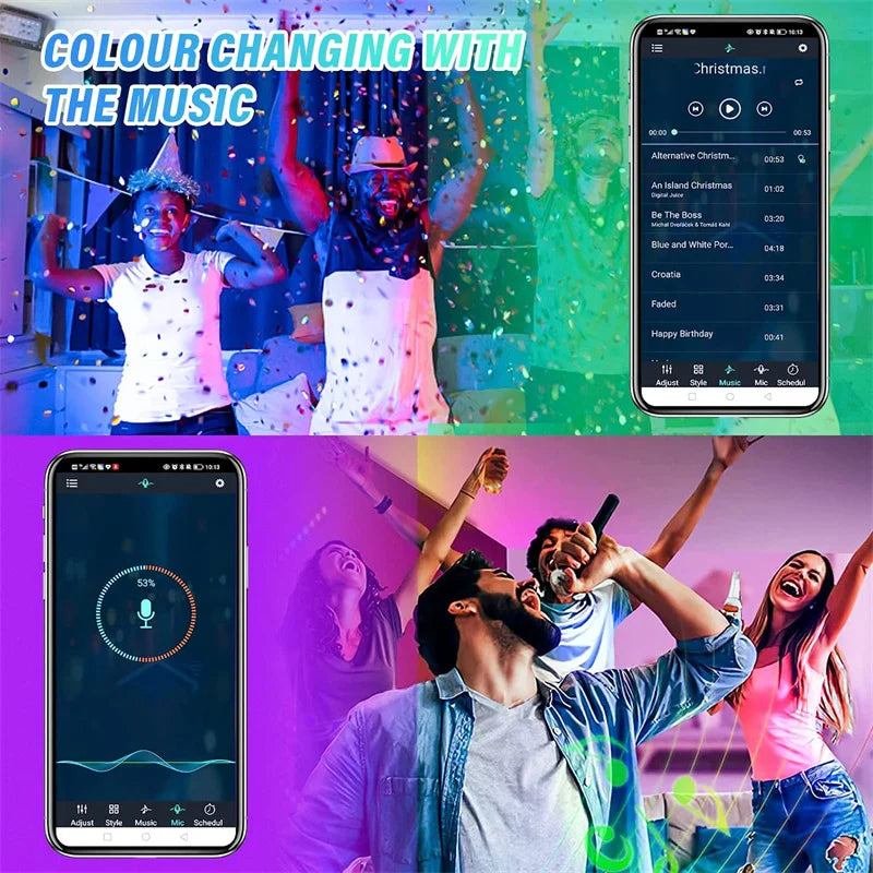 RGBIC Neon Flex LED-strip — 84 LEDs/m, Bluetooth, Musikksync, 12–24V