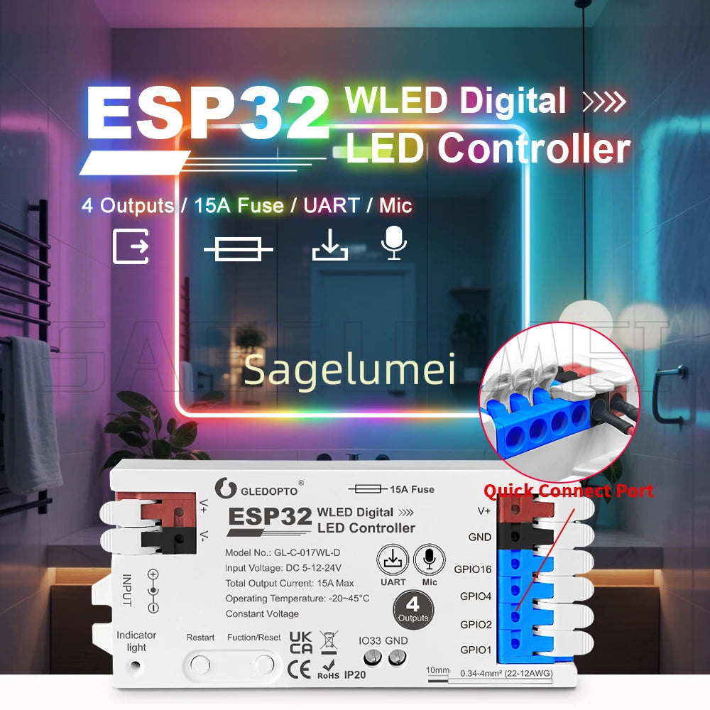 ESP32 WLED Kontroller — IR & Gesture