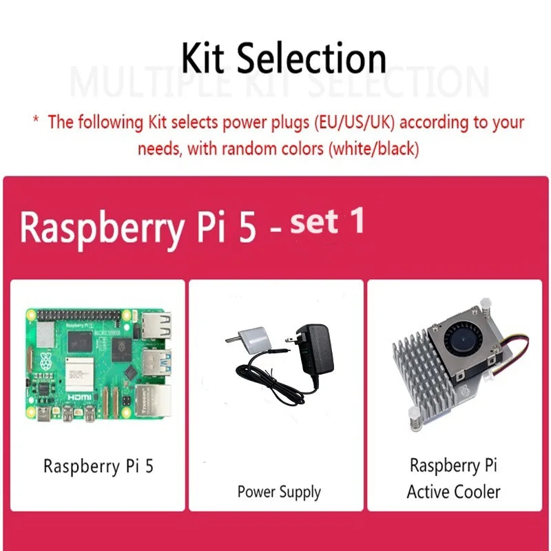 Raspberry Pi 5 — Med Etui & Strøm  Mange varianter Velg bundle