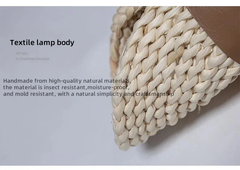 Japansk Wabi-Sabi vegglampe — Rattan, stue/gang/soverom