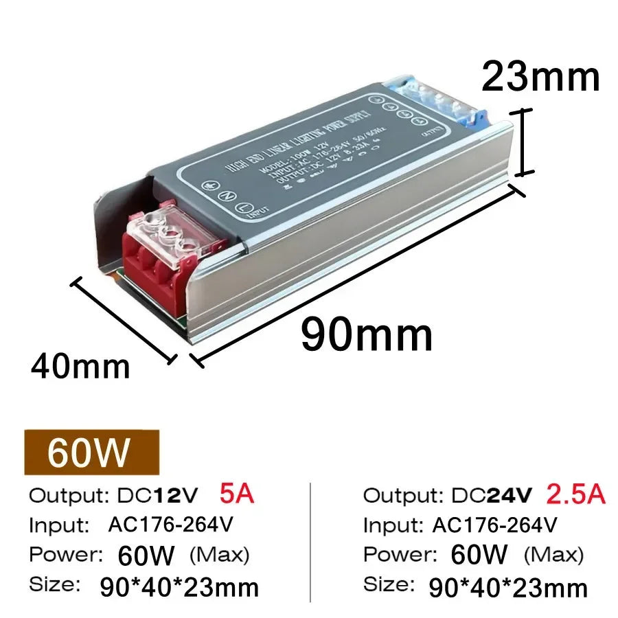LED Transformer 12V/24V — Stille 60W–400W