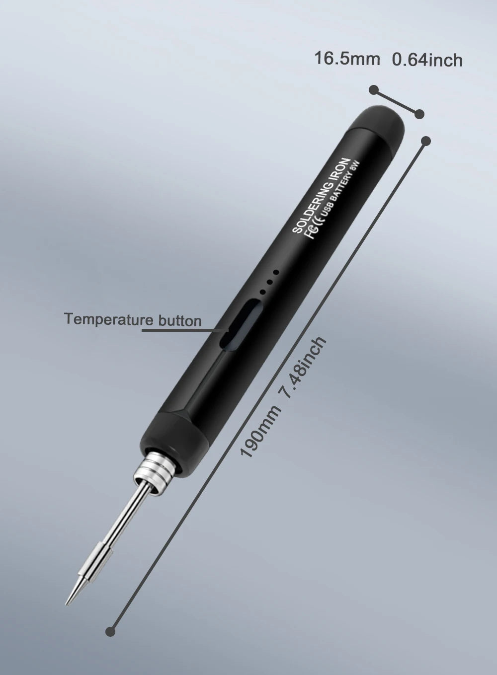 Bærbart USB Lodde-jern — Type-C, Justerbar Temp
