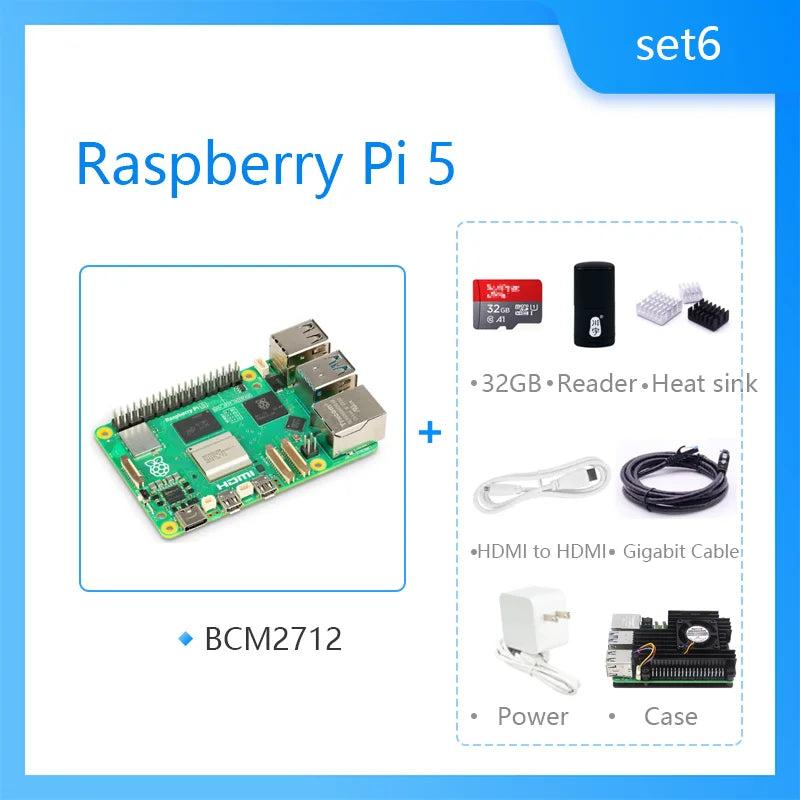 Raspberry Pi 5 — Med Etui & Strøm  Mange varianter Velg bundle