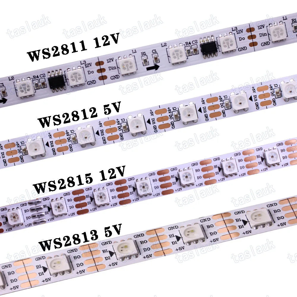 WS2812B / WS2813 / WS2815 / WS2811 LED-strip — 5V/12V