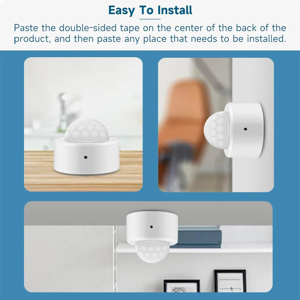 Zigbee 3.0 Mini PIR Bevegelsessensor — Alexa/Google/Home Assistant