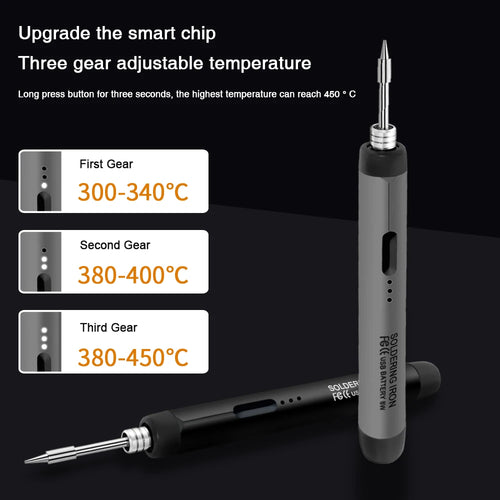 Bærbart USB Lodde-jern — Type-C, Justerbar Temp
