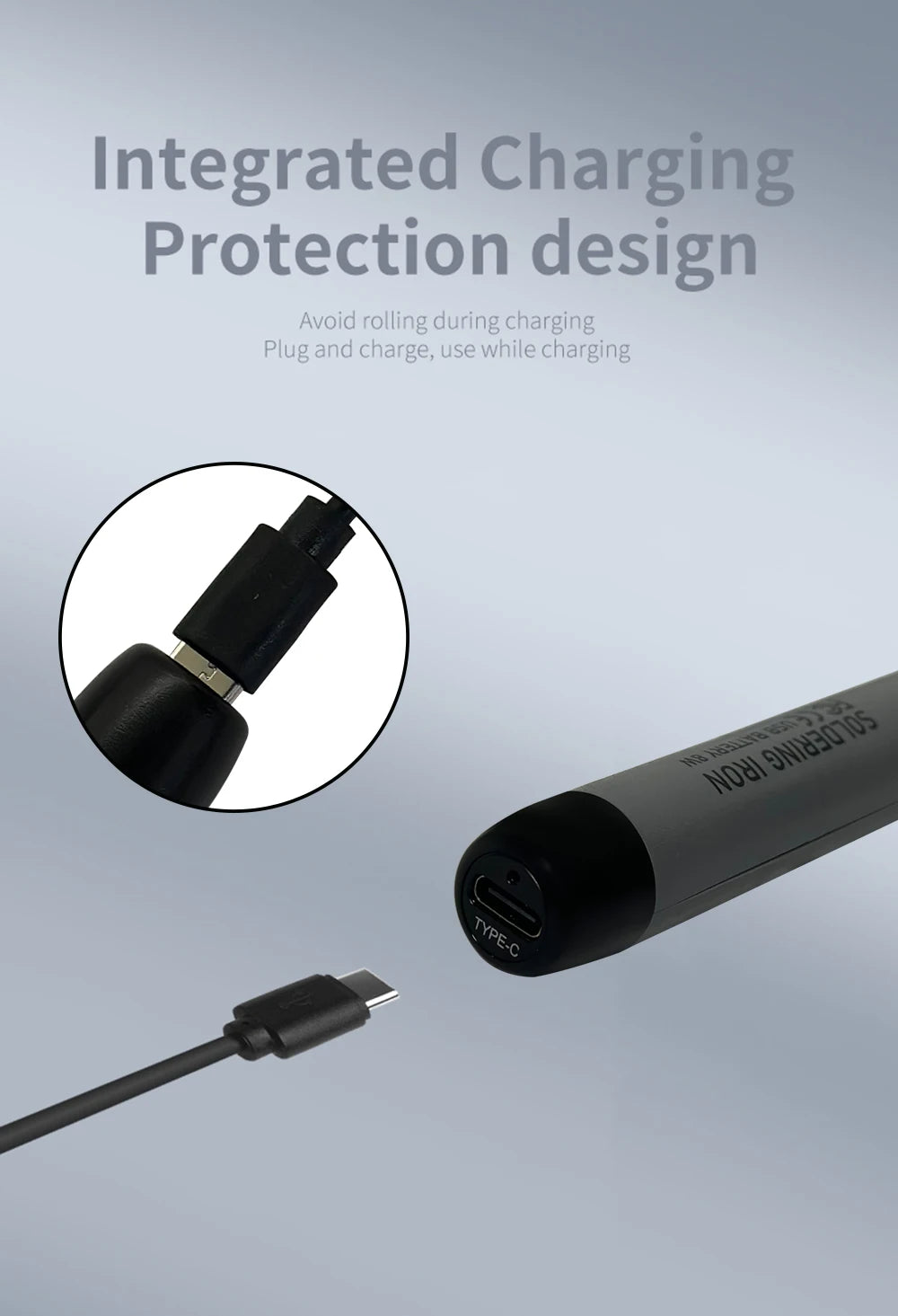 Bærbart USB Lodde-jern — Type-C, Justerbar Temp