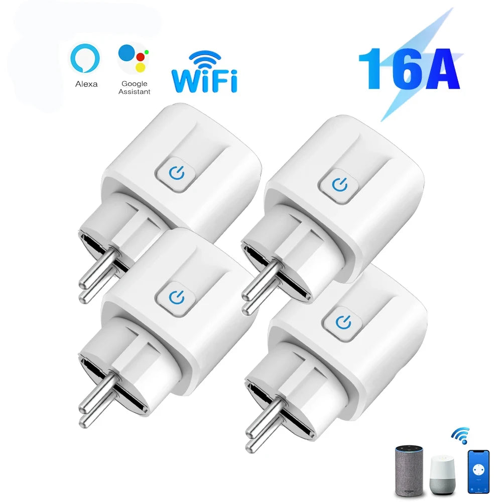 Tuya Smart Plug WiFi — EU 16A/20A, Power Meter, Alexa & Google Home