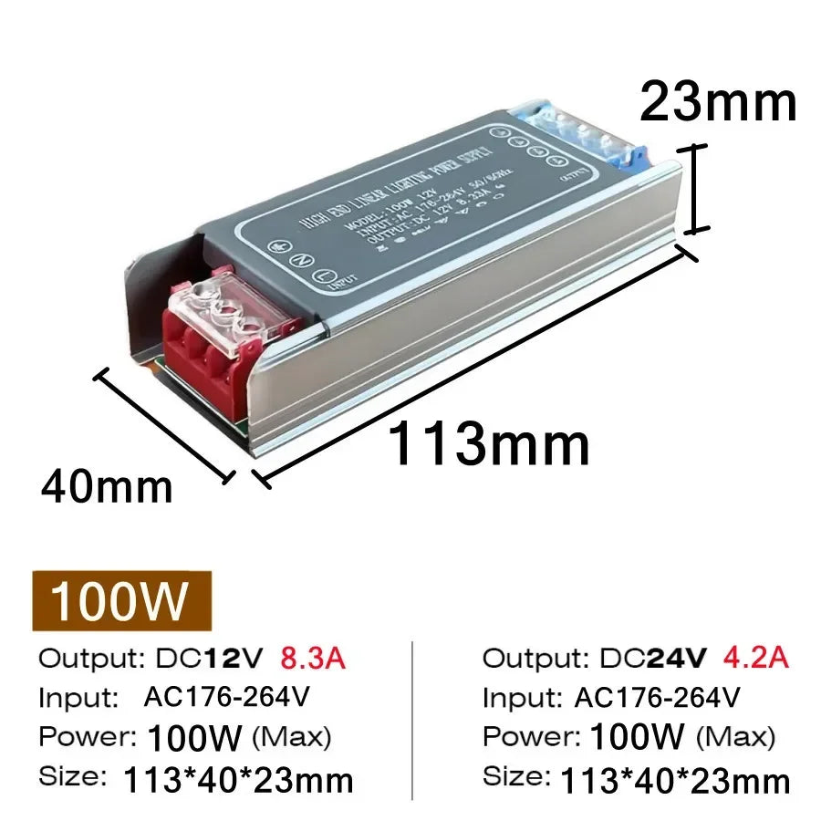 LED Transformer 12V/24V — Stille 60W–400W