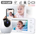 1080P HD WiFi Babymonitor med 4.3" Skjerm – Appstyring, Nattesyn, Nattelys, VOX, Vuggesanger & Temperaturmåling