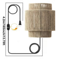 Rustikk hampetau vegglampe — Boho/Farmhouse, E27