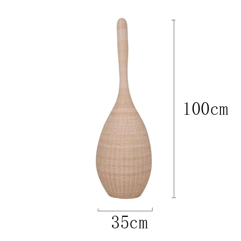 Wabi-Sabi bambus gulvlampe — Rattan, vertikal (stue/te-rom/soverom)