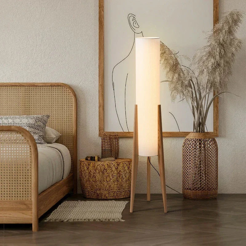 Japansk Wabi-Sabi gulvlampe — Heltre, E27 (stue/soverom/kafe)