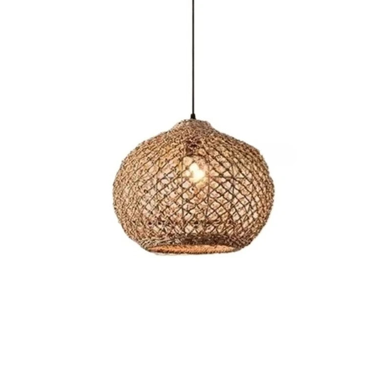 Retro bambus pendel — Håndvevd rattan, japansk lanterne (spisestue/te-rom)