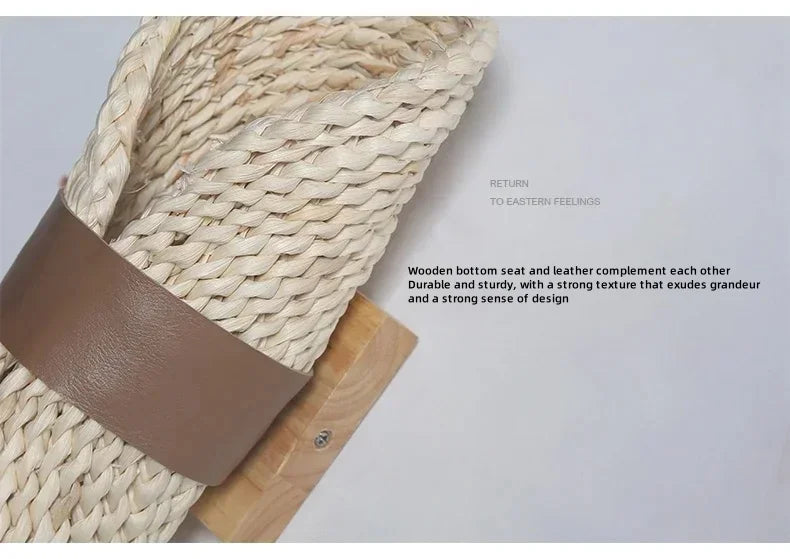 Japansk Wabi-Sabi vegglampe — Rattan, stue/gang/soverom