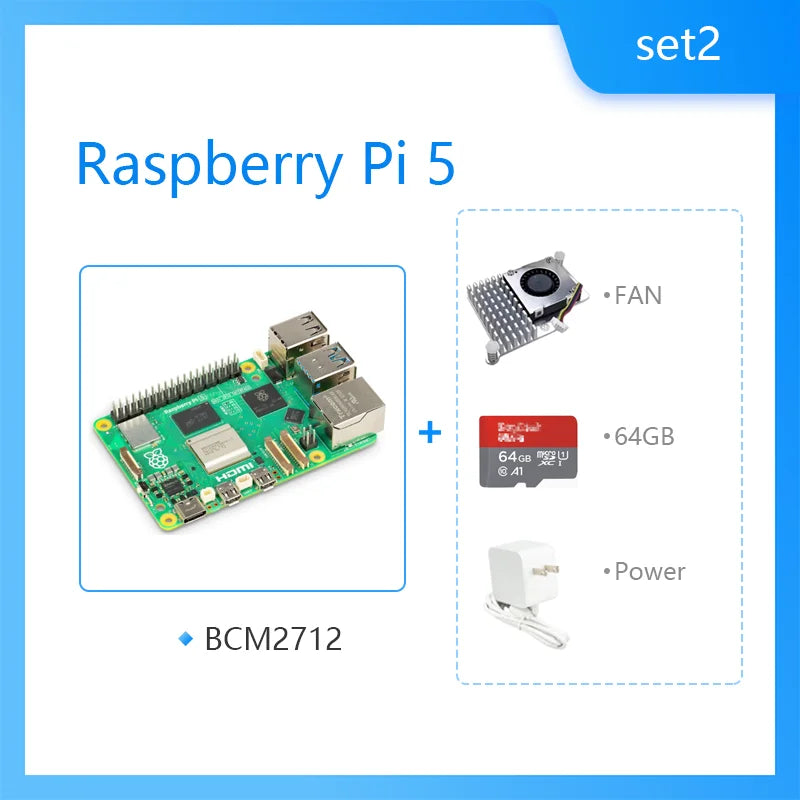 Raspberry Pi 5 — Med Etui & Strøm  Mange varianter Velg bundle