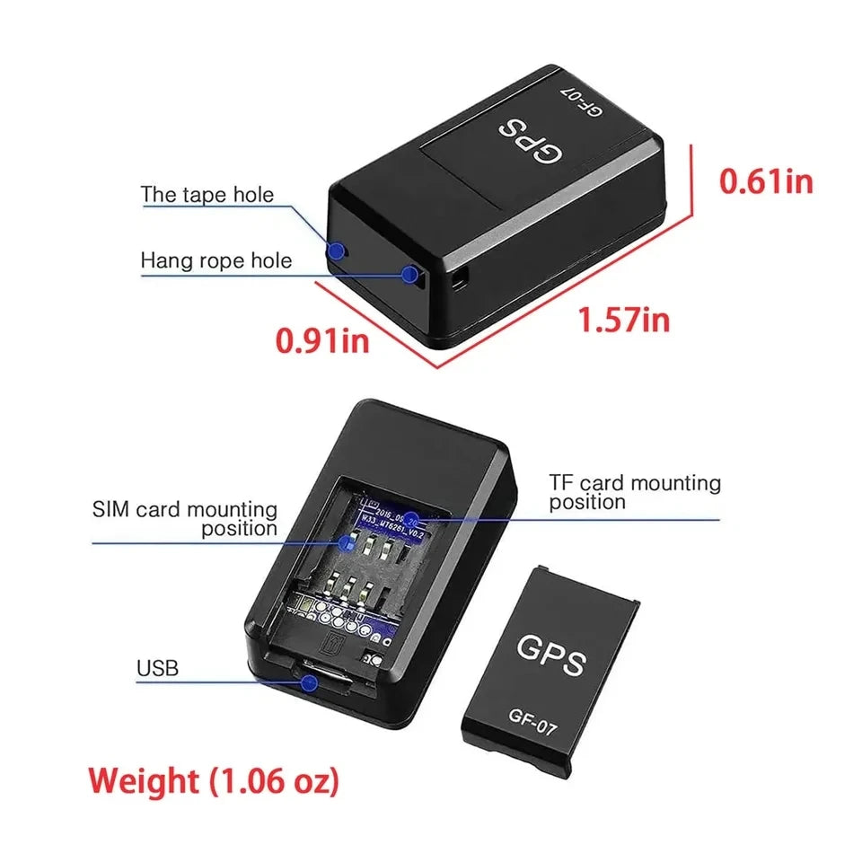 Mini GPS-sporer — Magnetfeste, SIM-kort, Sanntid