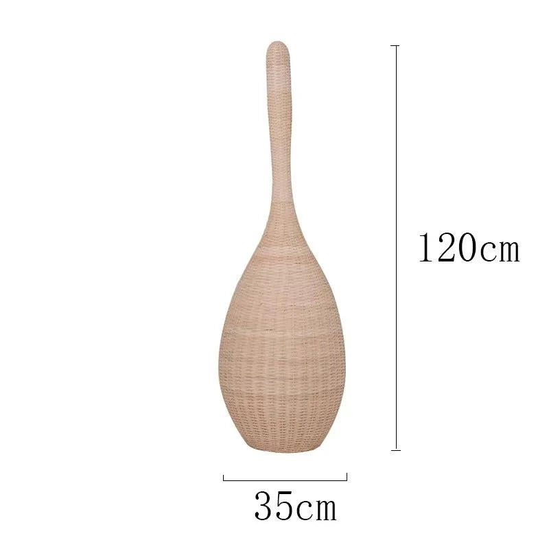 Wabi-Sabi bambus gulvlampe — Rattan, vertikal (stue/te-rom/soverom)