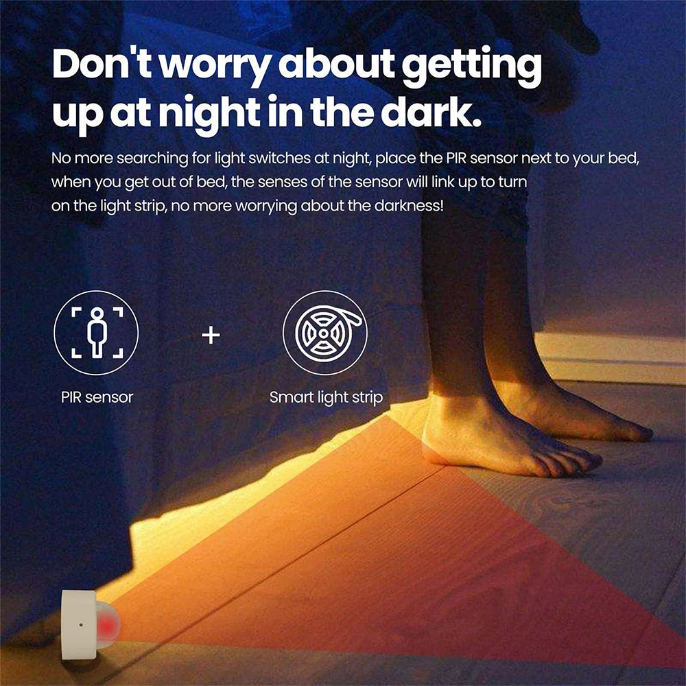 Zigbee 3.0 Mini PIR Bevegelsessensor — Alexa/Google/Home Assistant