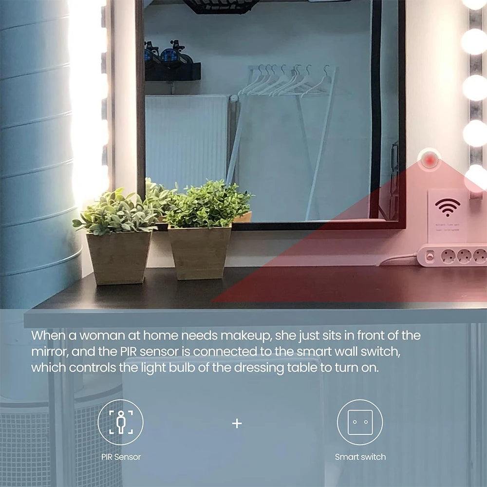 Zigbee 3.0 Mini PIR Bevegelsessensor — Alexa/Google/Home Assistant