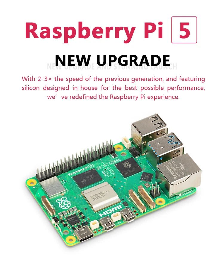 Raspberry Pi 5 — Med Etui & Strøm  Mange varianter Velg bundle