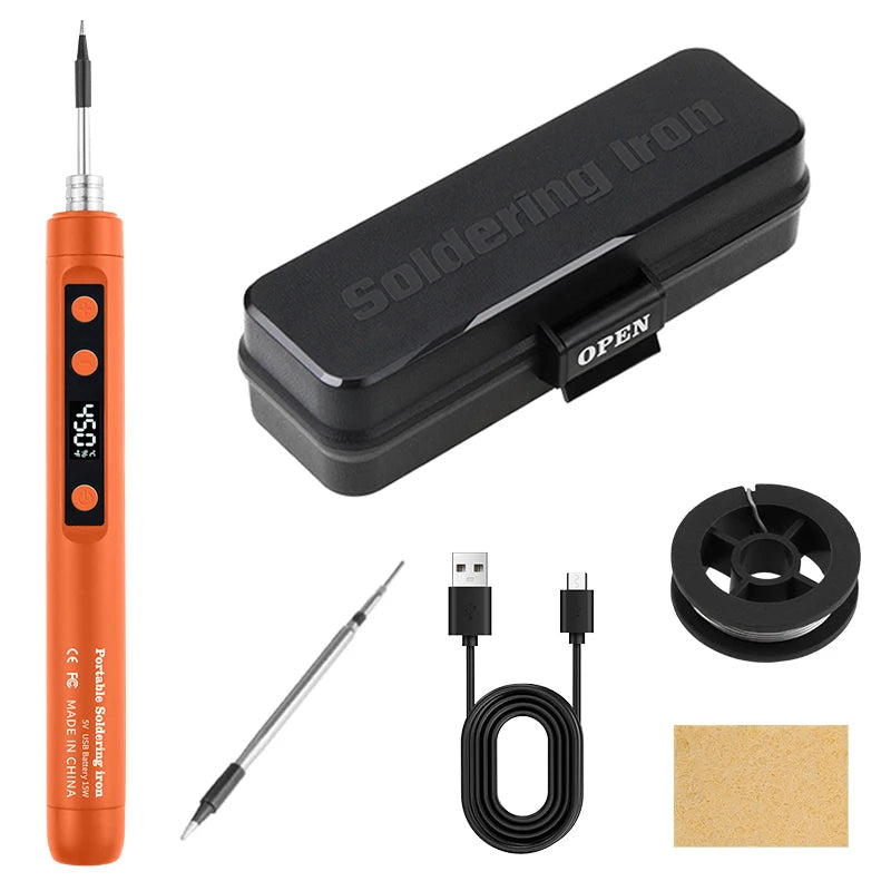 Bærbart USB Lodde-jern — Type-C, Justerbar Temp