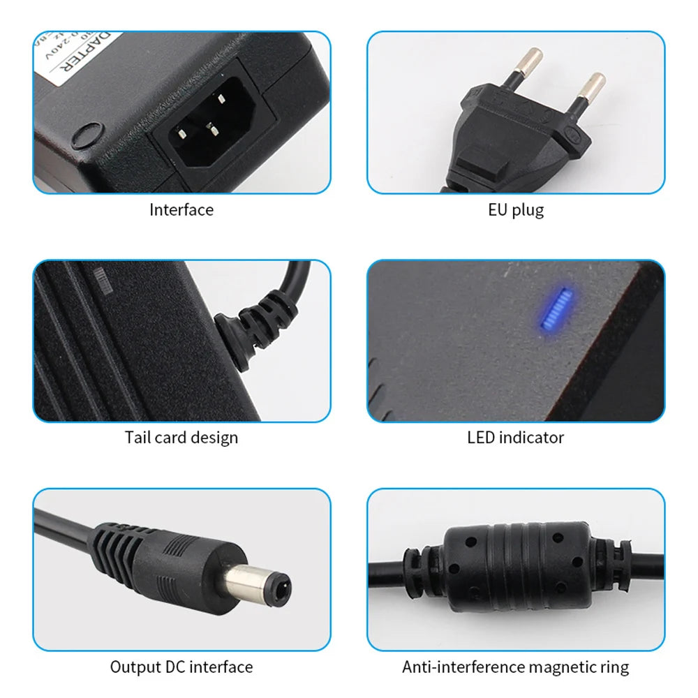 LED Strømadapter — 5V/12V/24V, 1A–10A
