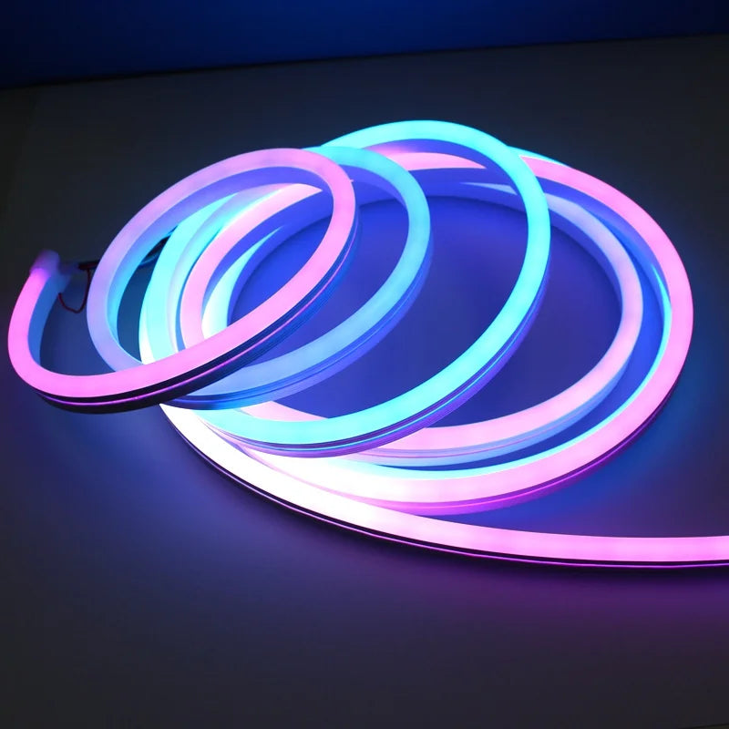 RGBIC Neon Flex LED-strip — 84 LEDs/m, Bluetooth, Musikksync, 12–24V