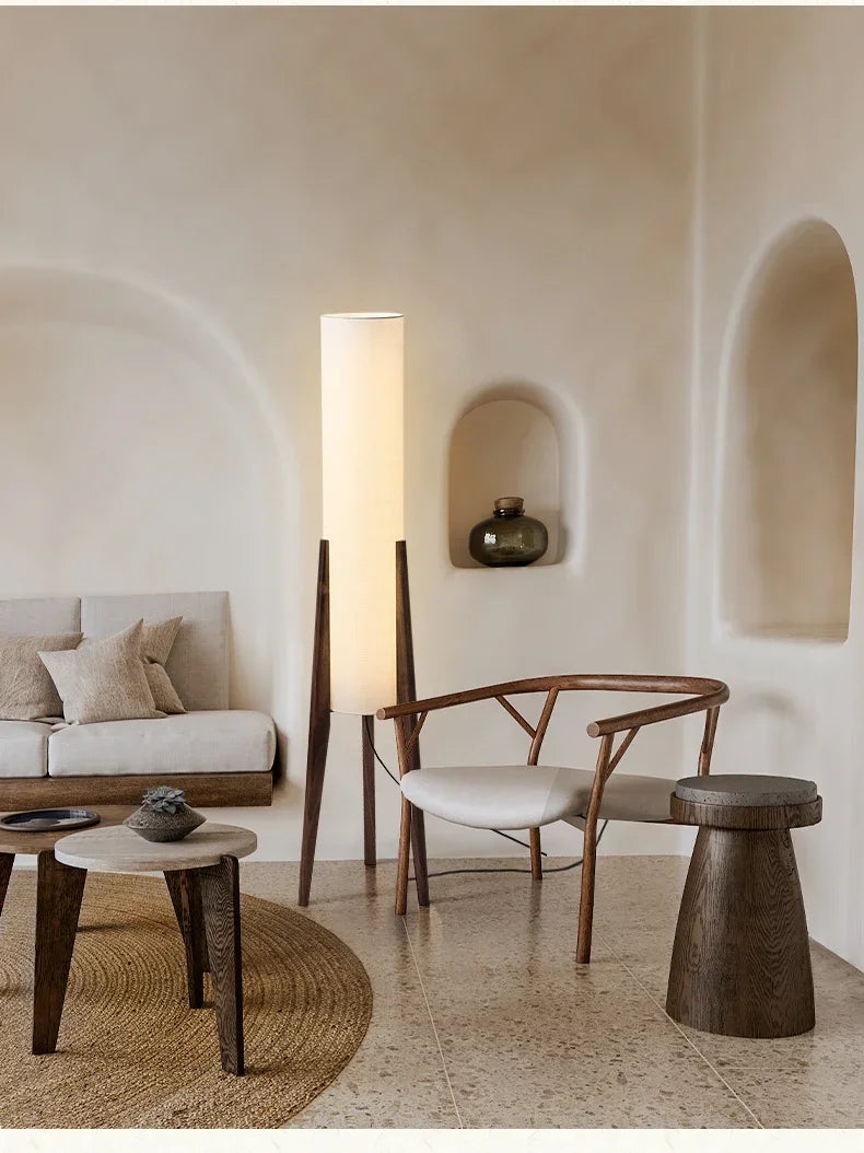 Japansk Wabi-Sabi gulvlampe — Heltre, E27 (stue/soverom/kafe)