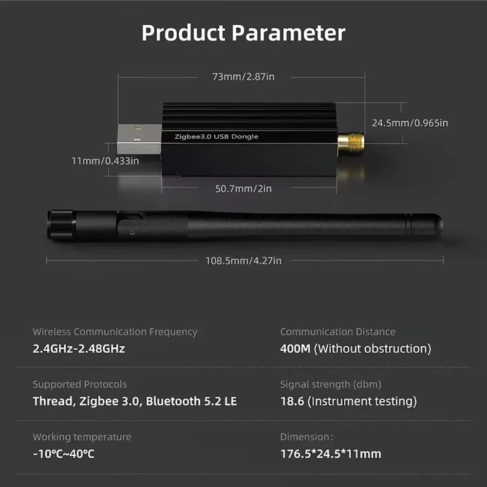 Zigbee 3.0 USB Dongle Plus — CC2652P, ZHA/Zigbee2MQTT/OpenHAB, Home Assistant