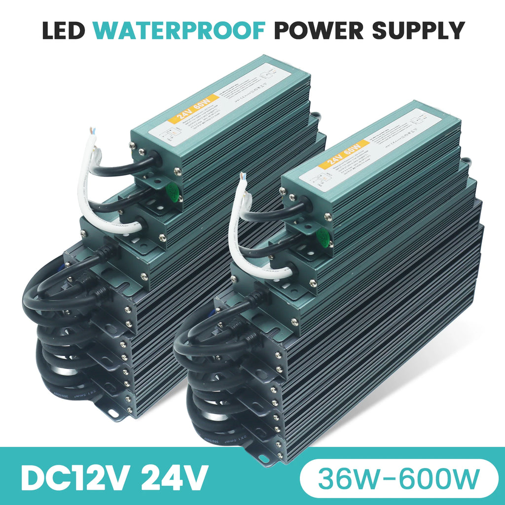 IP67 Vanntett Strømforsyning — 12V/24V, 36–600W
