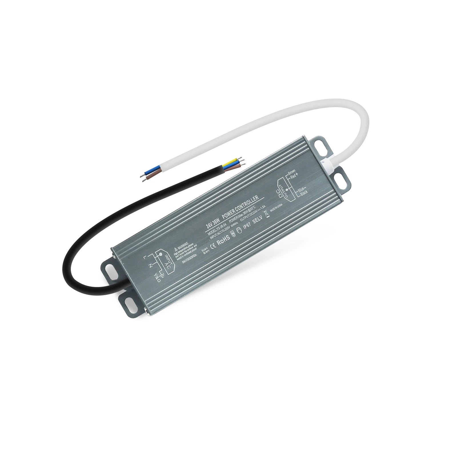 IP67 Vanntett Strømforsyning — 12V/24V, 36–600W