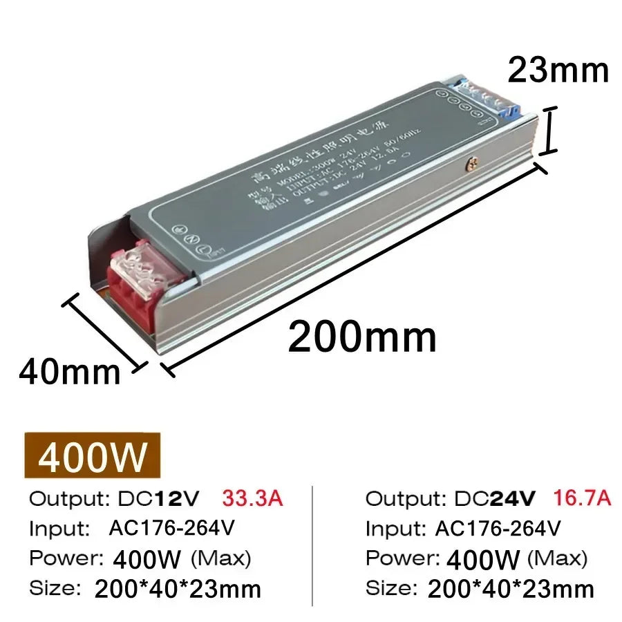 LED Transformer 12V/24V — Stille 60W–400W