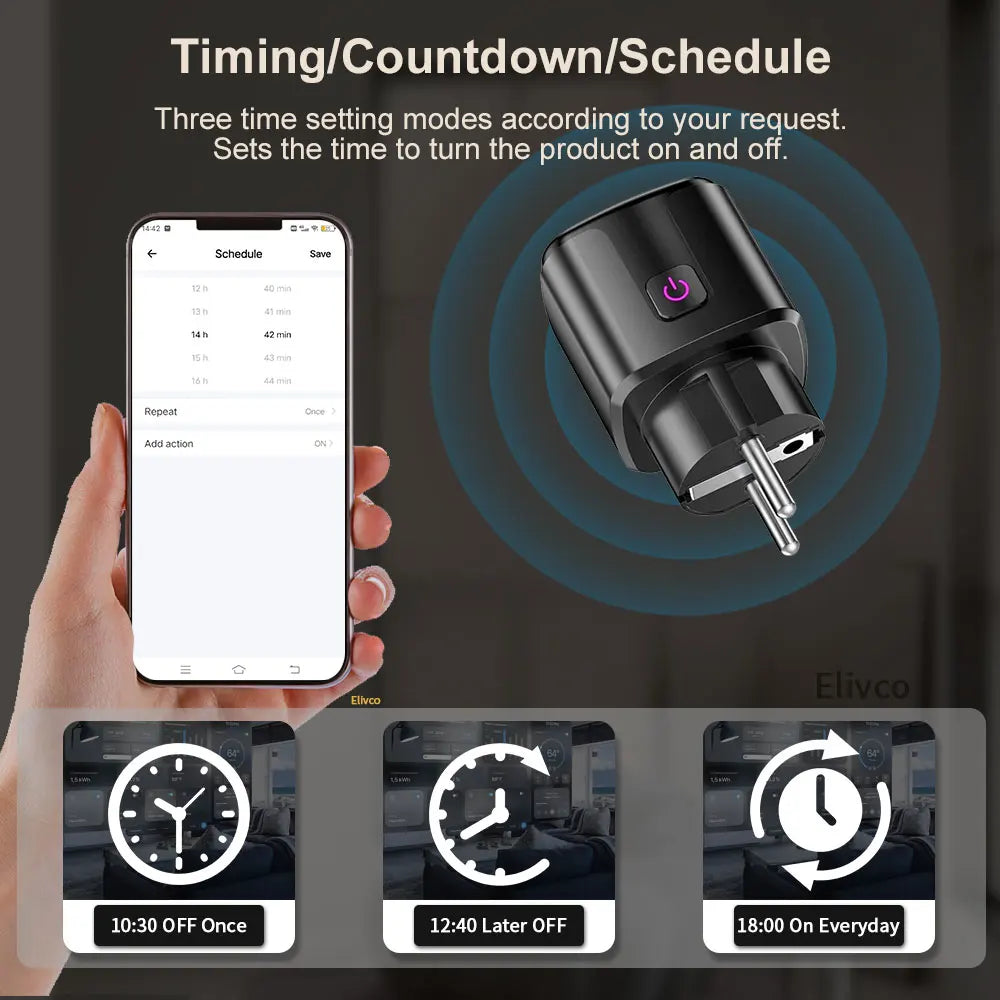eWeLink Zigbee Smart Plug 16A — Strømmåler, Timer, Home Assistant/Alexa/Google