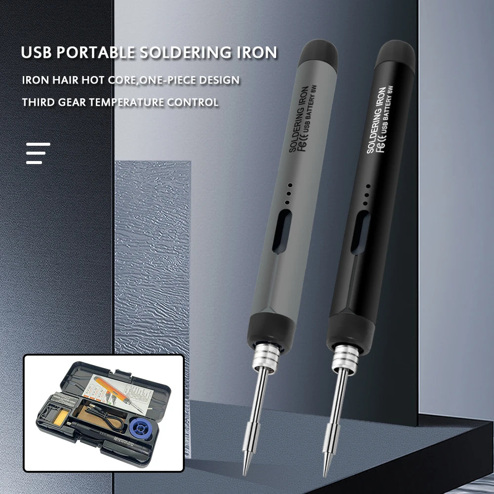 Bærbart USB Lodde-jern — Type-C, Justerbar Temp