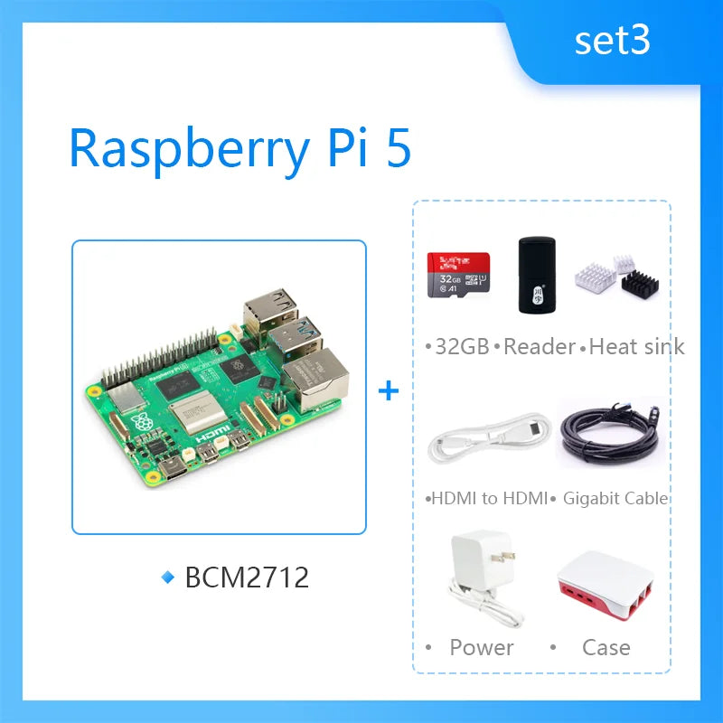 Raspberry Pi 5 — Med Etui & Strøm  Mange varianter Velg bundle