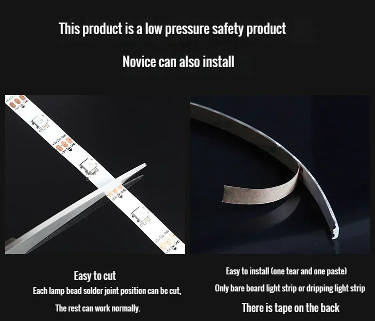 WS2812B LED-strip — 5V, 30/60/144 LEDs/m, IP30/IP67