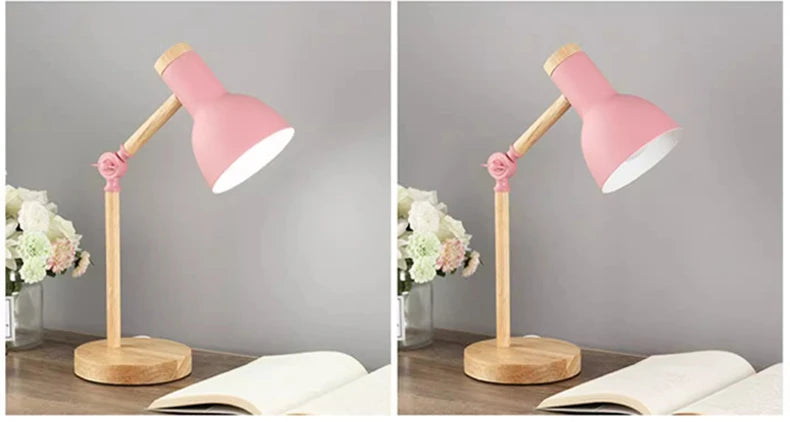 Nordisk trelampe — LED, justerbar, øyevennlig lesing/soverom