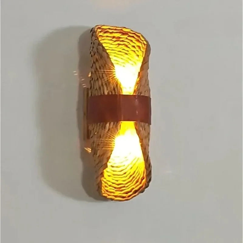 Japansk Wabi-Sabi vegglampe — Rattan, stue/gang/soverom