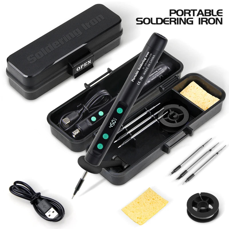Bærbart USB Lodde-jern — Type-C, Justerbar Temp
