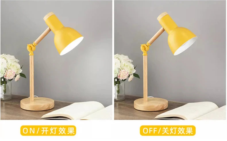 Nordisk trelampe — LED, justerbar, øyevennlig lesing/soverom