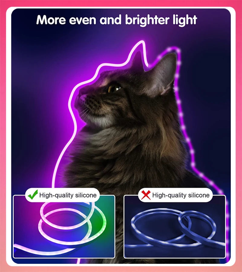 RGBIC Neon Flex LED-strip — 84 LEDs/m, Bluetooth, Musikksync, 12–24V