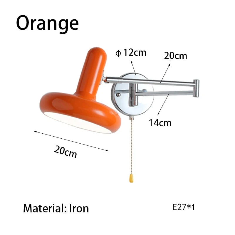 Nordisk svingarm vegglampe — Uttrekkbar, soverom/lesing